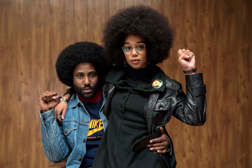 John David Washington, Laura Harrier dans Blackkklansman