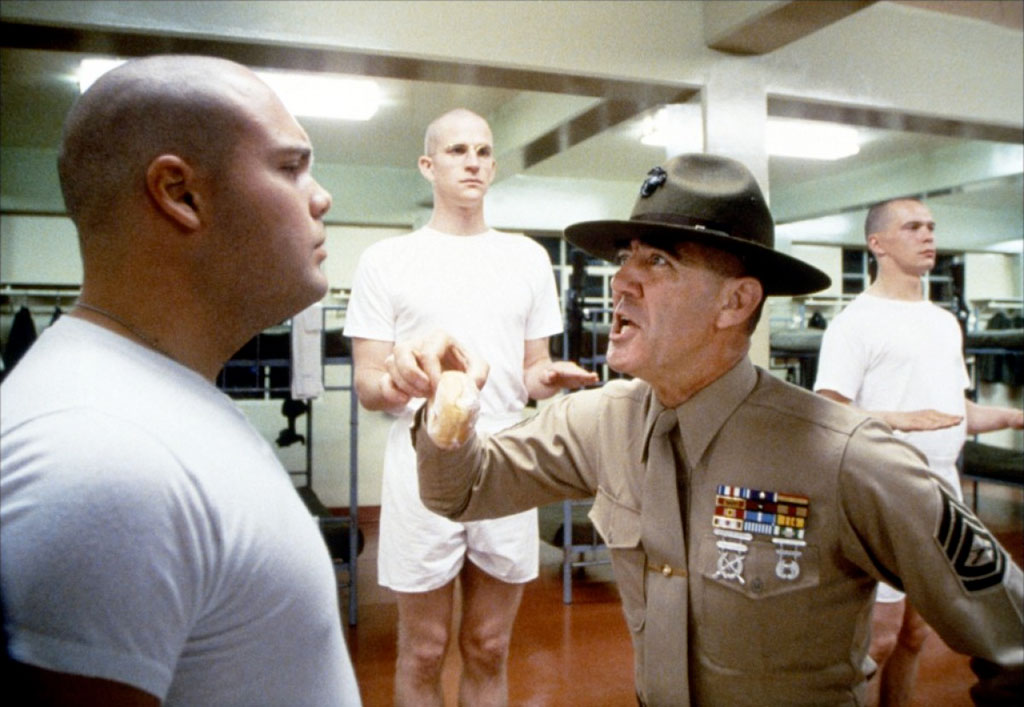 Matthew Modine, Vincent D'Onofrio, R. Lee Ermey dans Full metal jacket