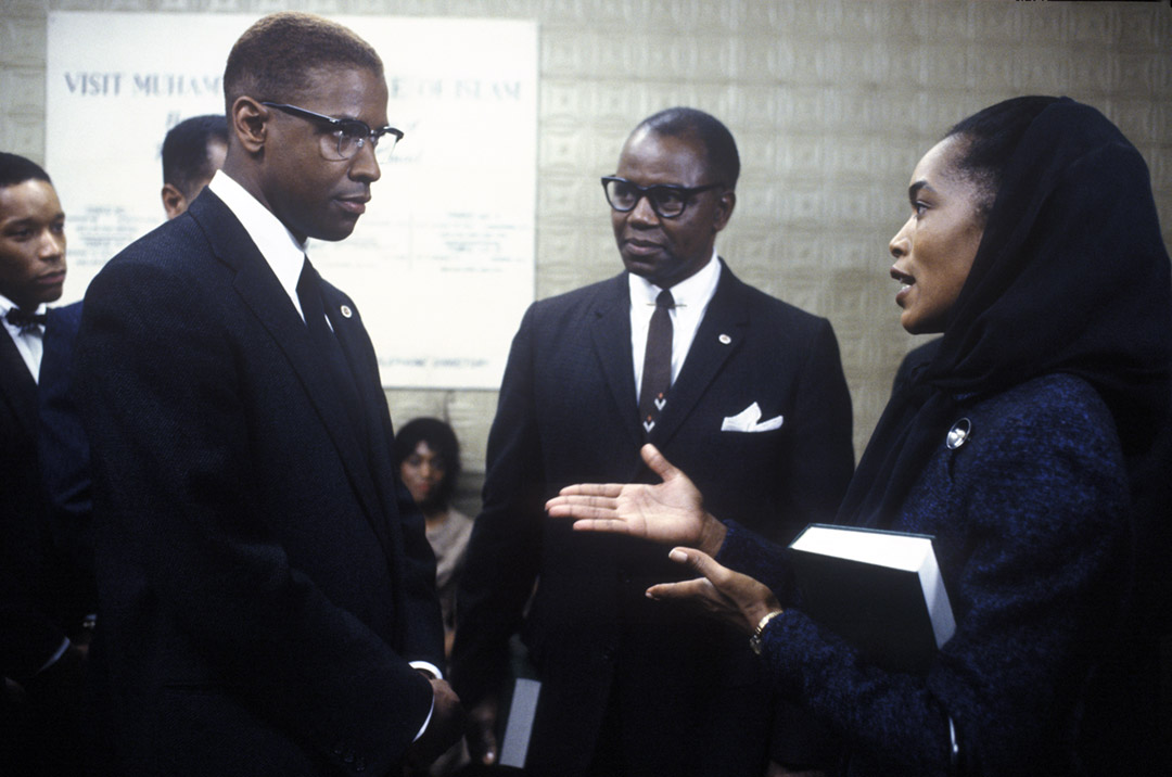 Denzel Washington, Angela Bassett dans Malcolm X